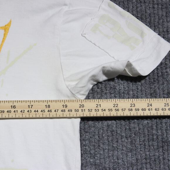 Y2K Affliction Type T Shirt Mens M White Grunge Goth Skater AOP Grunge Rare - Picture 6 of 7